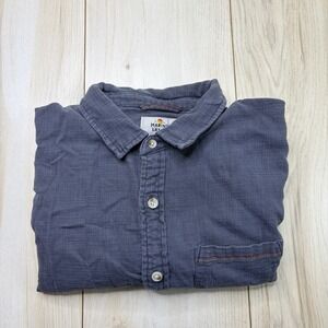 Marine Layer Mens Textured Button Up Long Sleeve Shirt Chambray Small Pockets